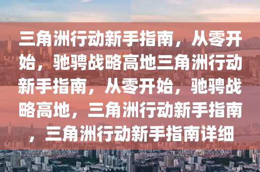 三角洲行动新手指南，从零开始，驰骋战略高地三角洲行动新手指南，从零开始，驰骋战略高地，三角洲行动新手指南，三角洲行动新手指南详细