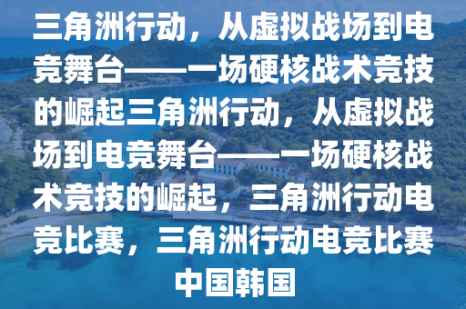 三角洲行动，从虚拟战场到电竞舞台——一场硬核战术竞技的崛起三角洲行动，从虚拟战场到电竞舞台——一场硬核战术竞技的崛起，三角洲行动电竞比赛，三角洲行动电竞比赛中国韩国