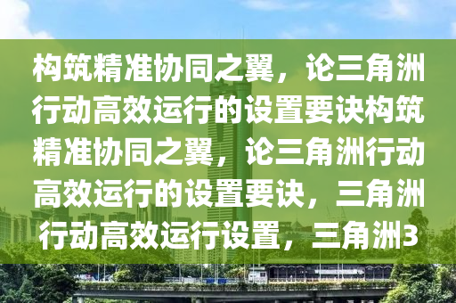 构筑精准协同之翼，论三角洲行动高效运行的设置要诀构筑精准协同之翼，论三角洲行动高效运行的设置要诀，三角洲行动高效运行设置，三角洲3